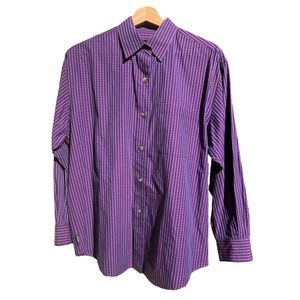 Company Ellen Tracy Women’s Long Sleeve Plaid Purple Pink Button Down Shirt 12